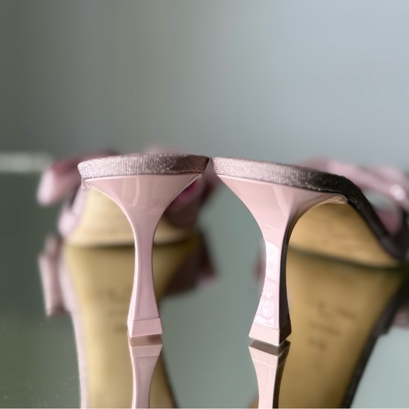 New JIMMY CHOO Jodi Bow-Embellished Glittered Mules pink - Picture 11 of 12